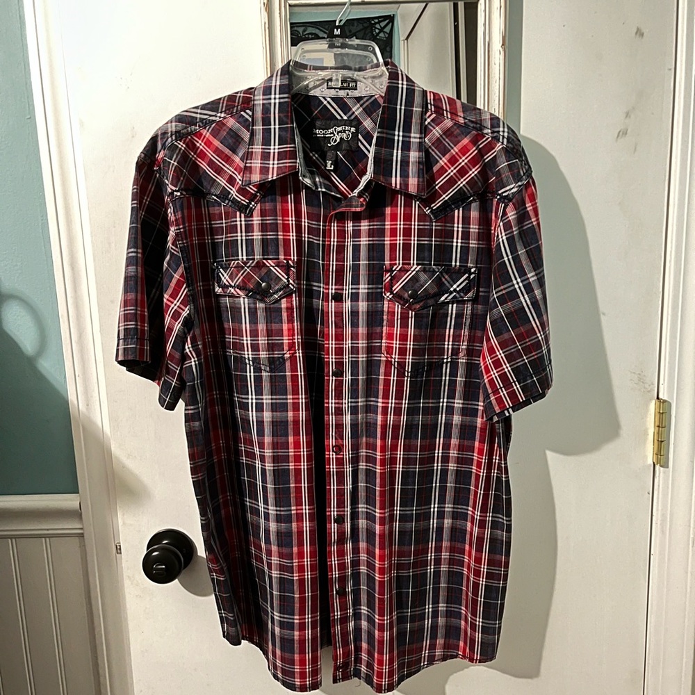 Blue & Red Plaid Tshirt by Moodshine
